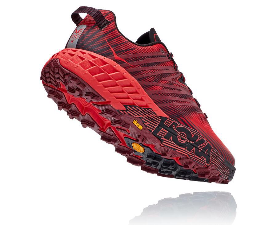 Hoka Australia One One Speedgoat 4 - Mens Trail Shoes Red - XQJOK-3562